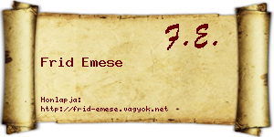 Frid Emese névjegykártya